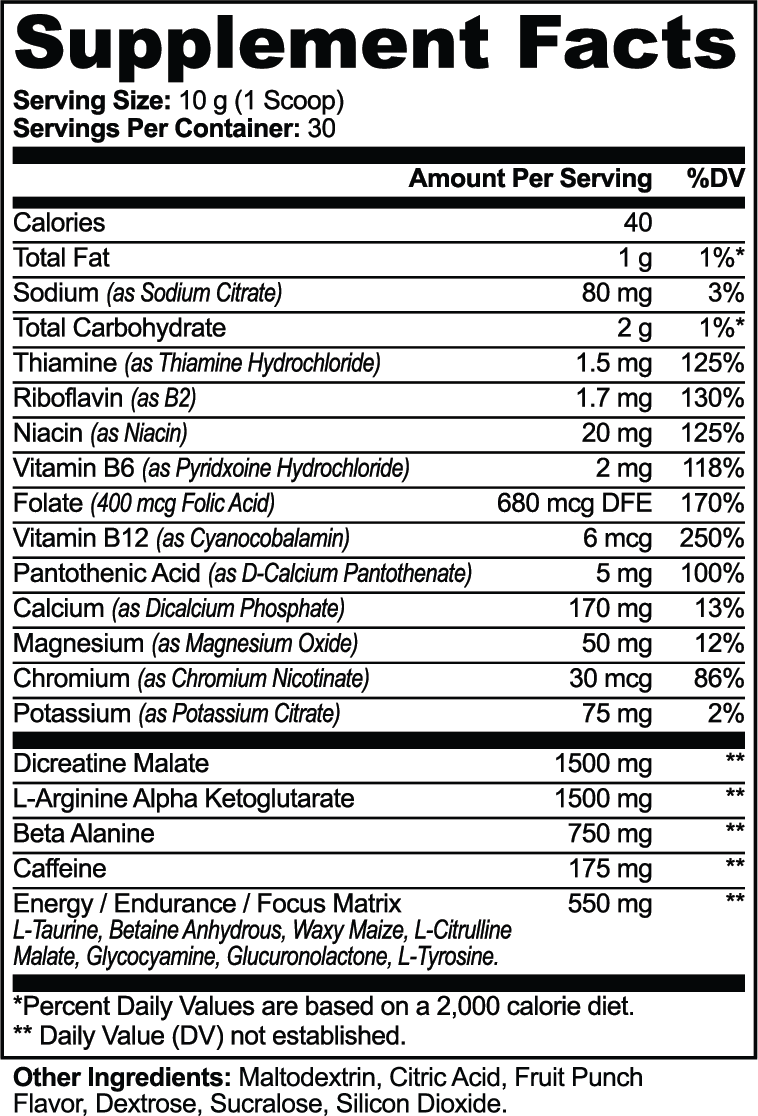 SURGE Nitric Pre-Workout (Fruit Punch)