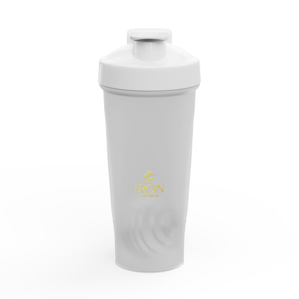 Gold Logo Protein Shaker Bottle — Gym Blender Bottle for Fitness & Supplements
