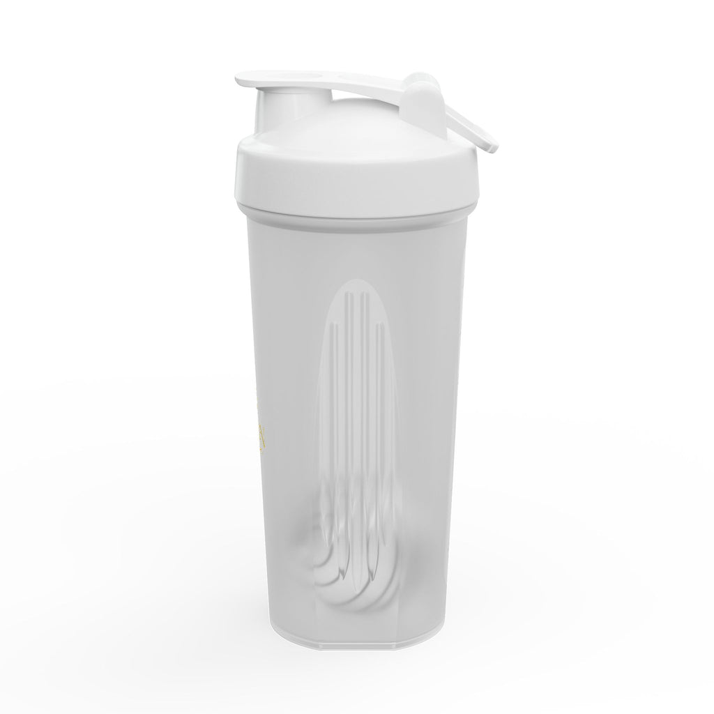 Gold Logo Protein Shaker Bottle — Gym Blender Bottle for Fitness & Supplements
