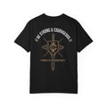 Be Strong & Courageous Joshua 1:9 Tee — Christian Sword & Shield Logo