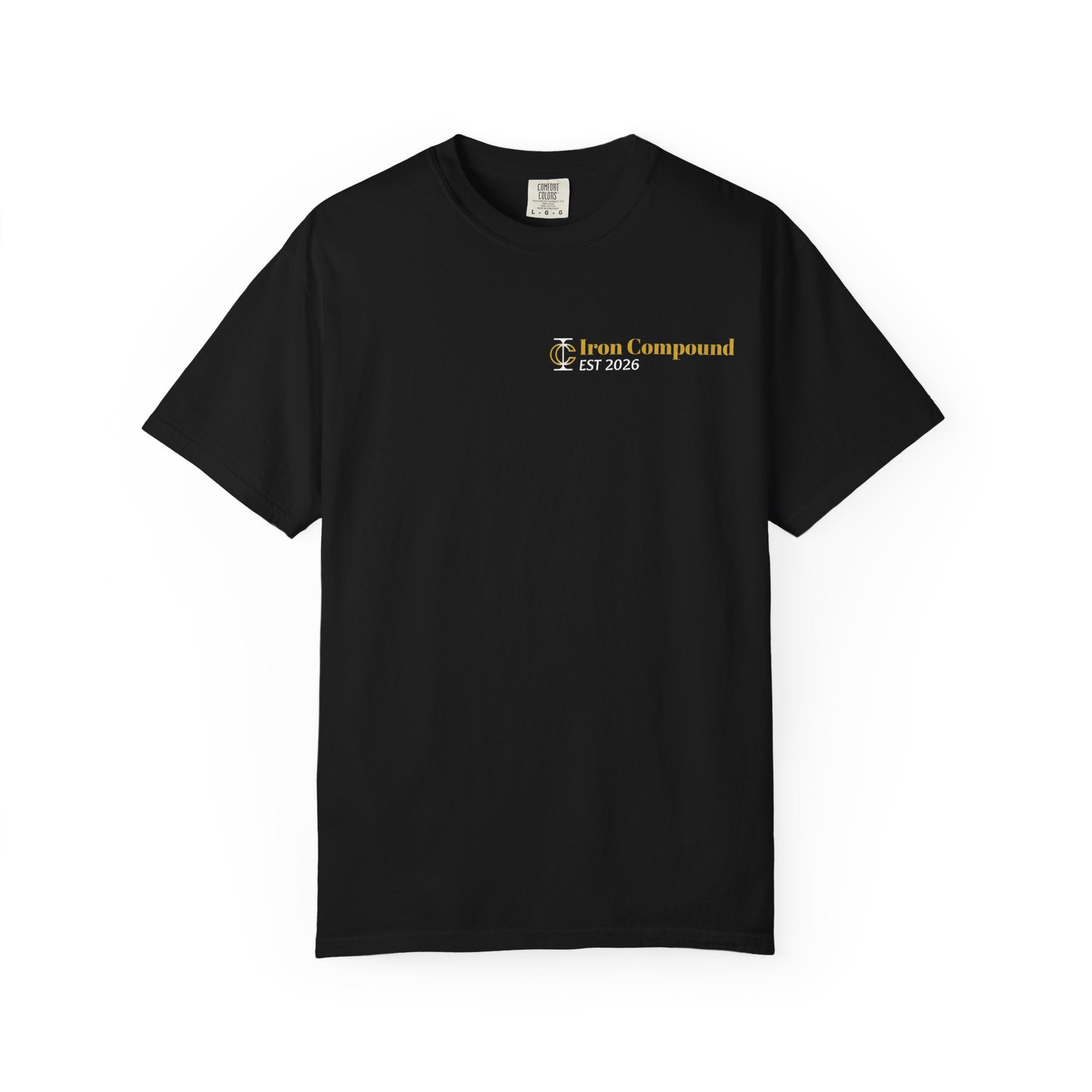 Be Strong & Courageous Joshua 1:9 Tee — Christian Sword & Shield Logo